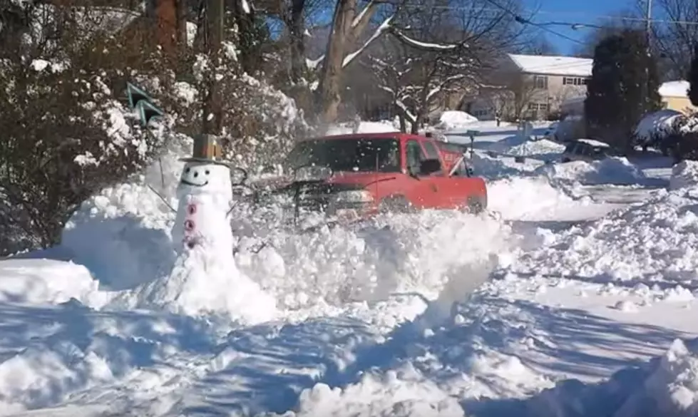 Watch a Plow Truck Destroy a Snowman