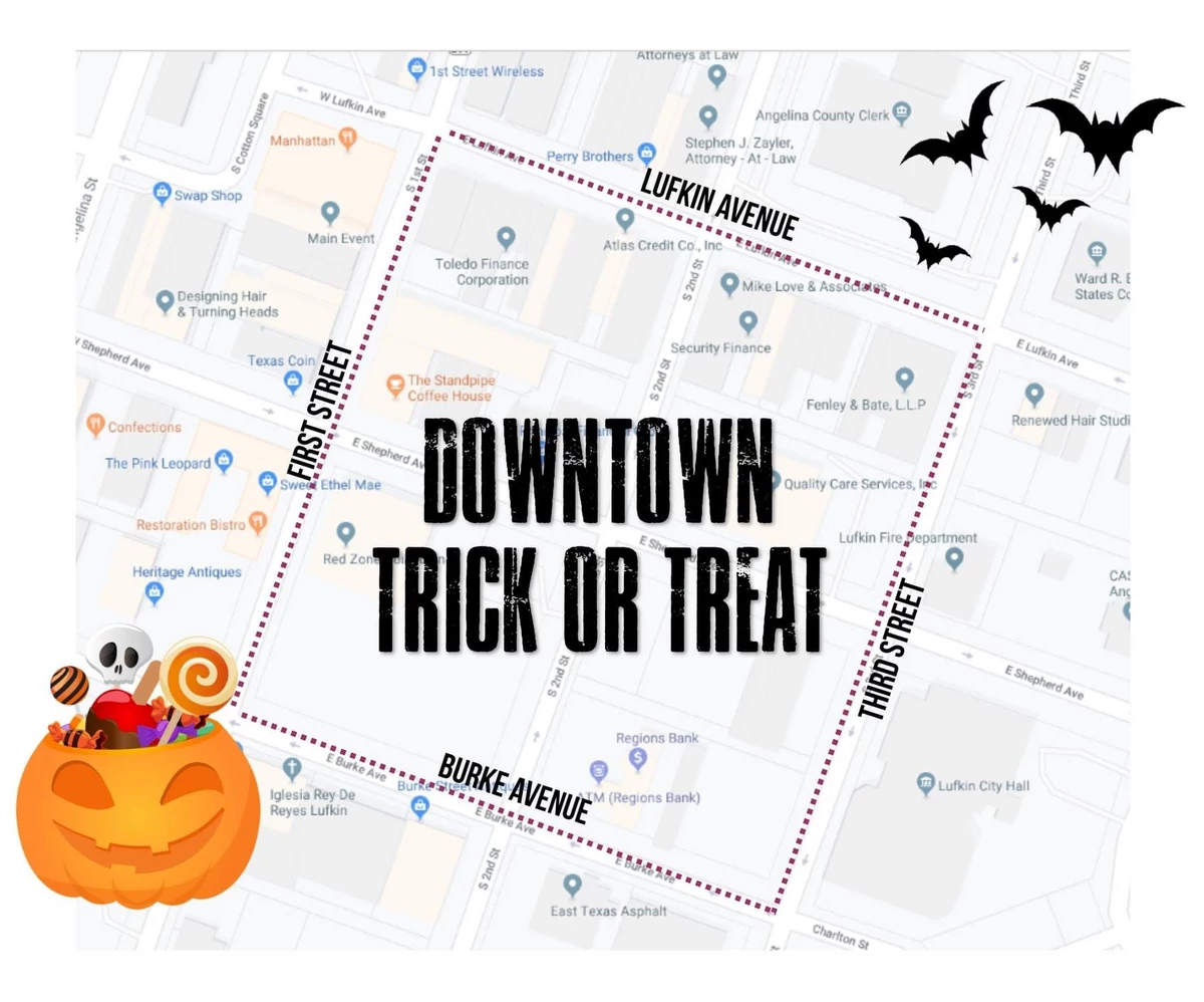 Downtown Lufkin Trick Or Treat Map Released