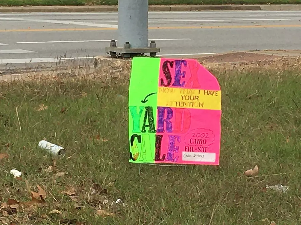 Random Lufkin Yard Sale Sign Catches Attention On Street Corner