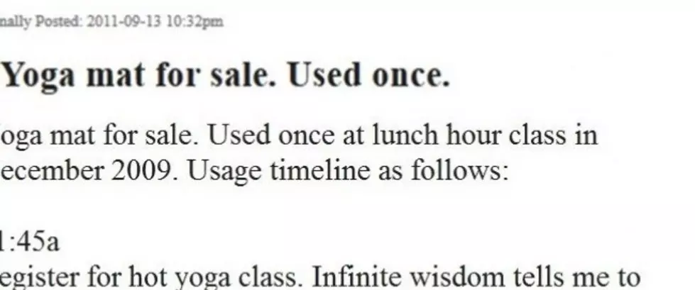 This Guy&#8217;s Craigslist Ad For His Yoga Mat Is Hilarious [PICTURE]