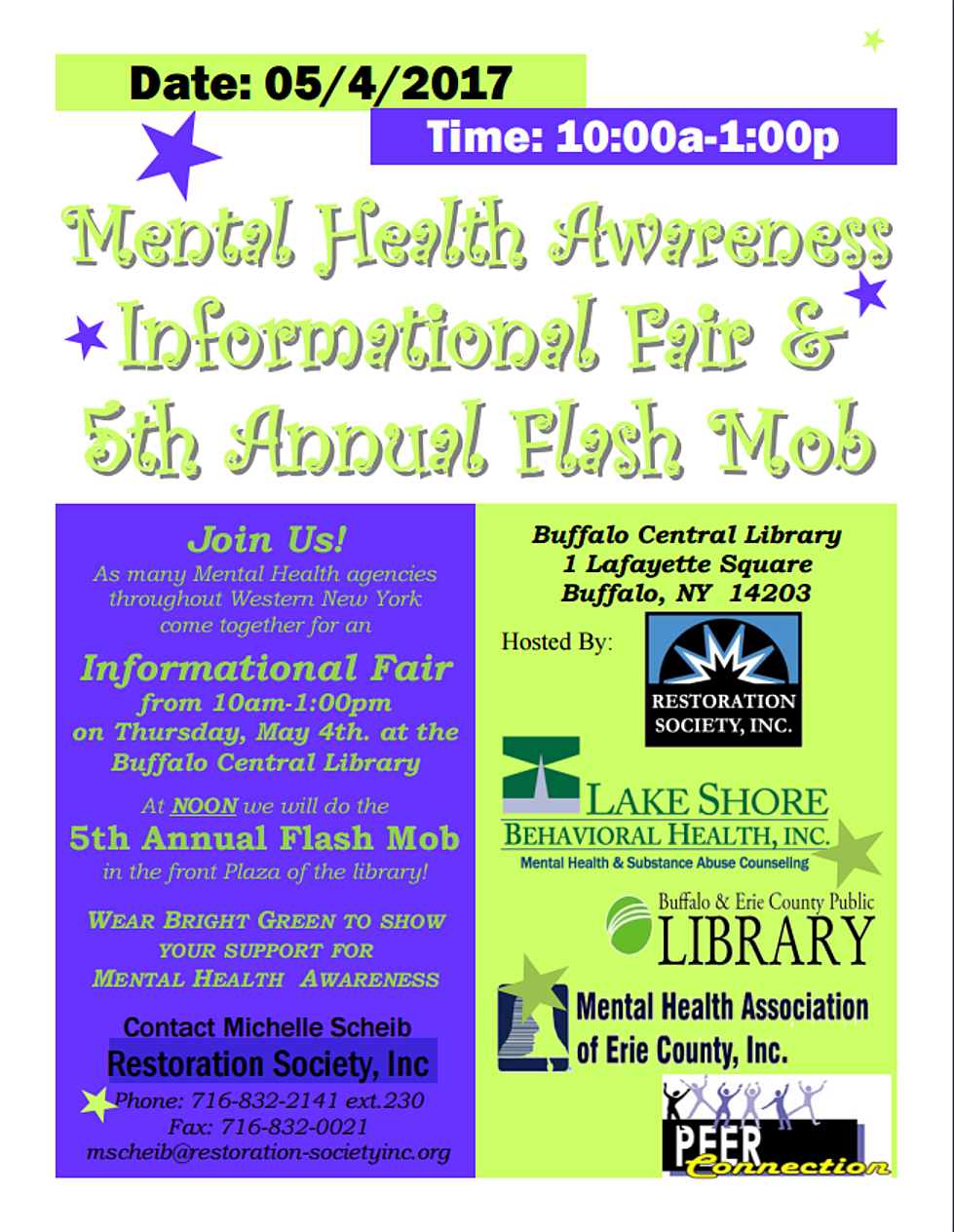 Community: Free Mental Health Fair At Central Library May 4, 2017