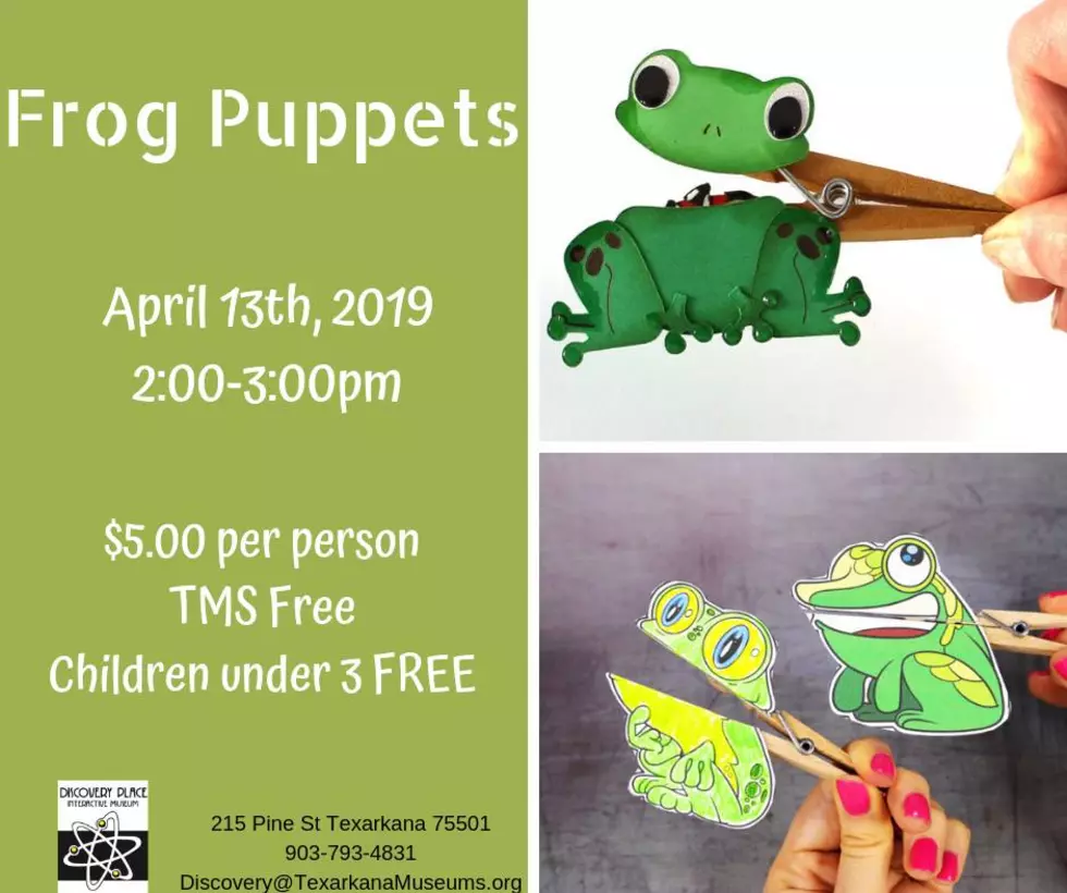 Boredom Busters Presents 'Frog Puppets' Saturday