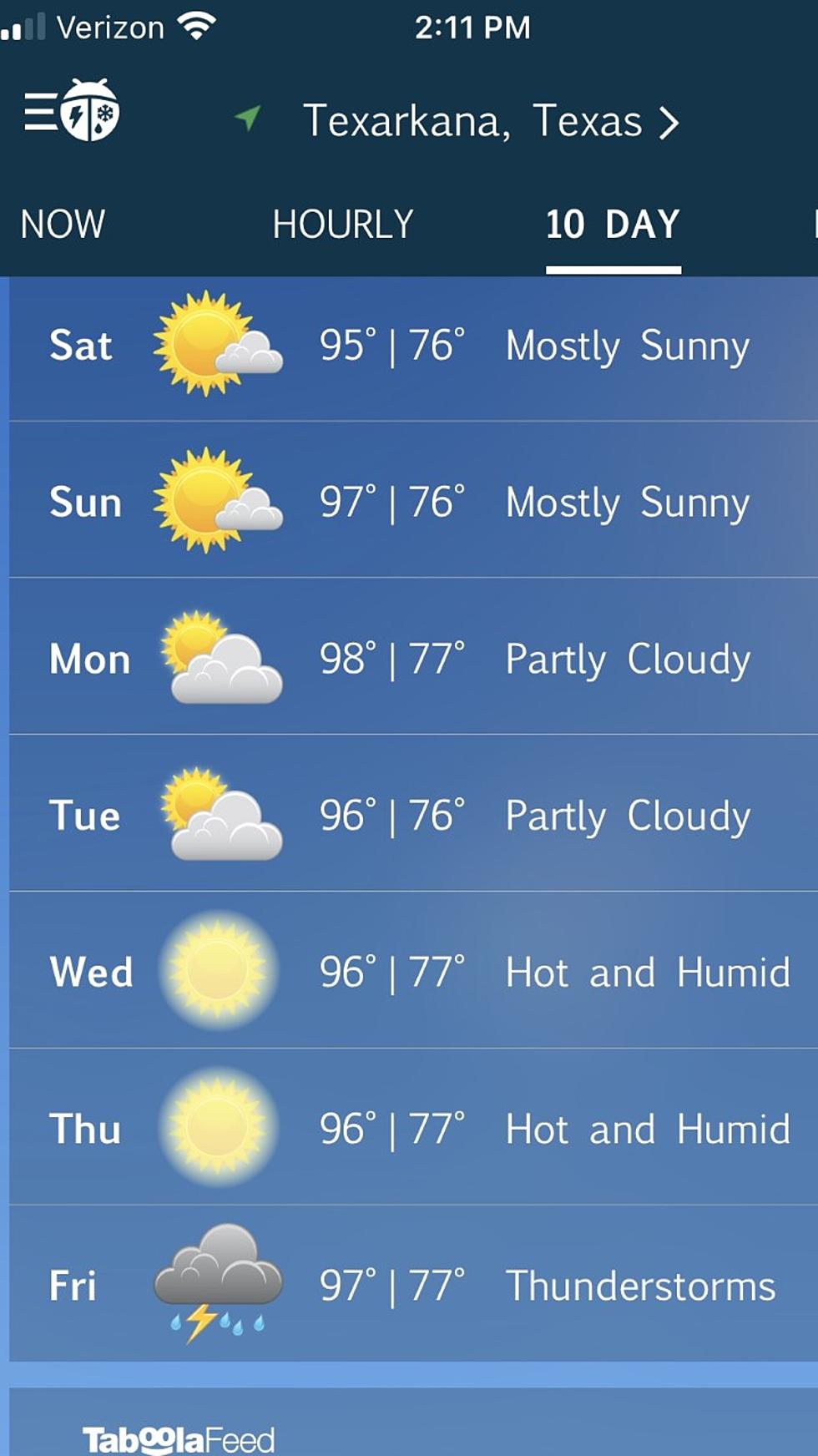 Hottest Temperatures Of The Year Next Week In Texarkana