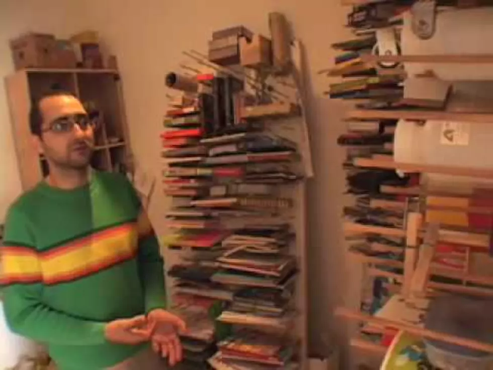 Man Uses Chopsticks to Make Bookshelves [VIDEO]