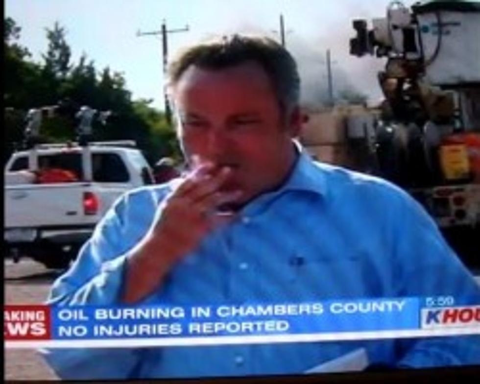 Oops! TV News Reporter Caught Smoking While Covering Fire [VIDEO]