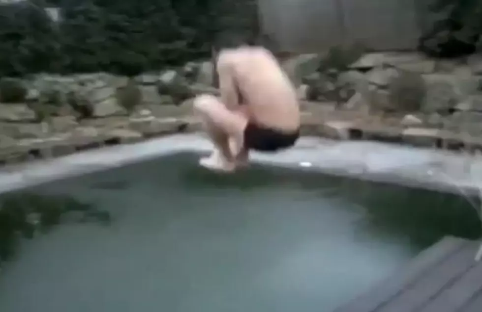 Man Jumps Into Frozen Pool – FAIL [VIDEO]