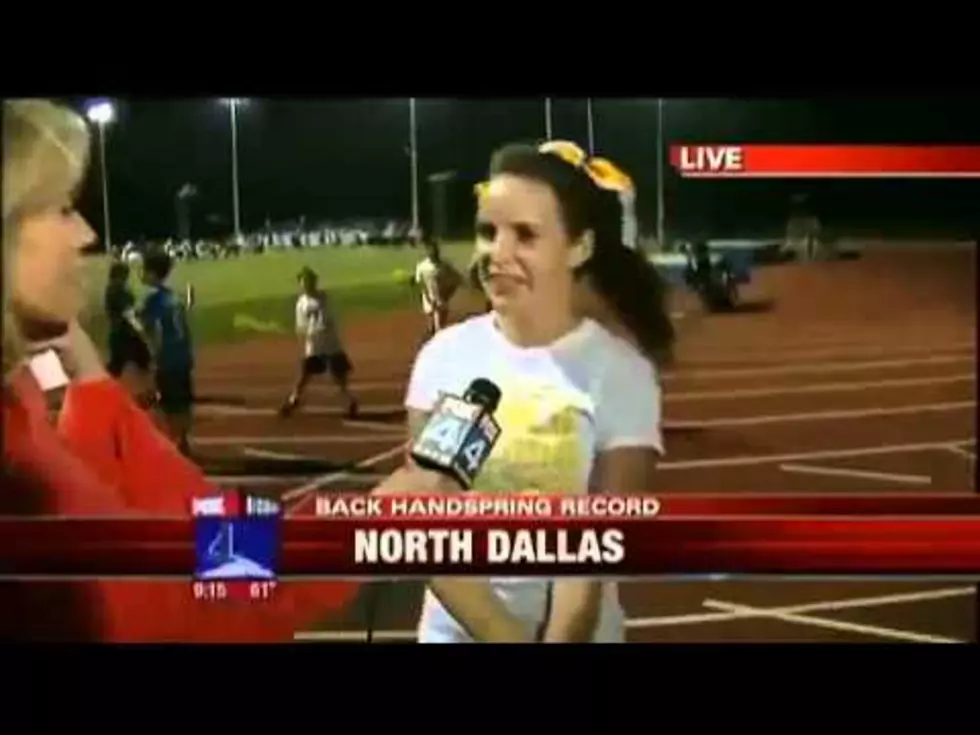 Texas Cheerleader Does 35 Back Flips For World Record! [VIDEO]