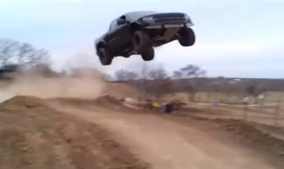 Amazing Jump in a Ford Truck Destroys the Vehicle but is Still Pretty Cool [VIDEO]