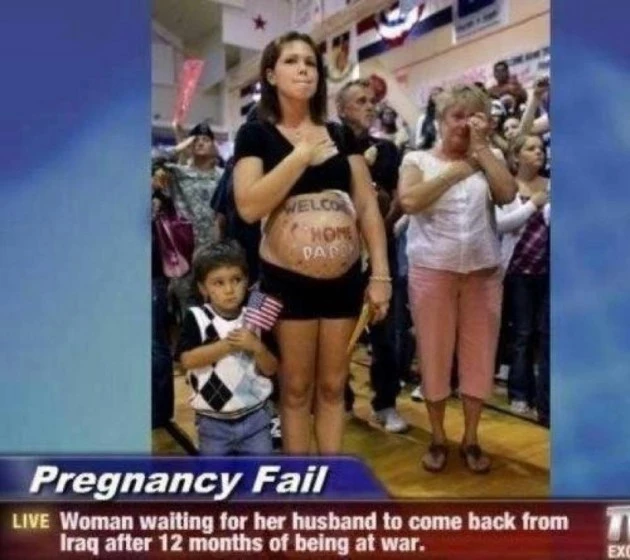 Military Wife Pregnancy Fail Photo is Not What it Seems pic