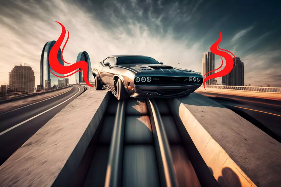 Did a Dodge Challenger Attempt a 50-50 Rail Grind on I-30 in Arlington,TX?