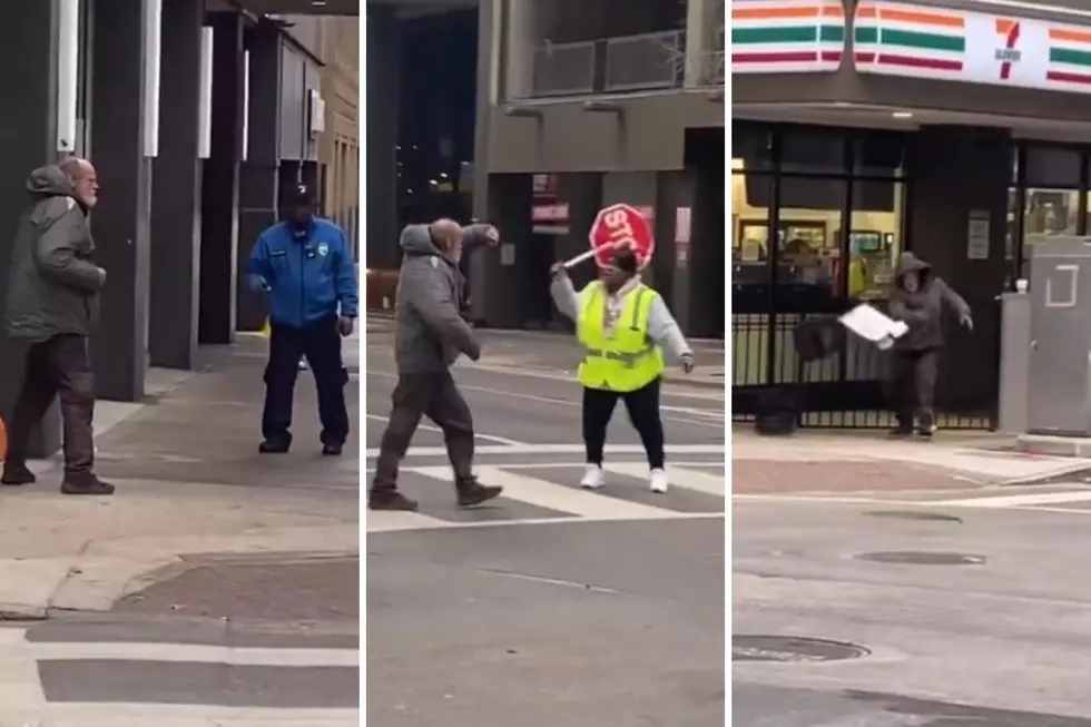 Dallas, TX: Brawl Erupts Between Man, Guard, Lady, and Trash Can