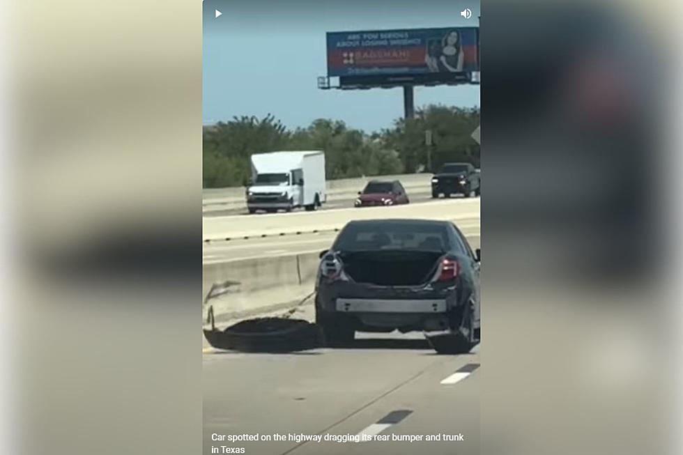 Unbelievable Sighting: Car With Bumper and Trunk Dragging Seen on Texas Highway