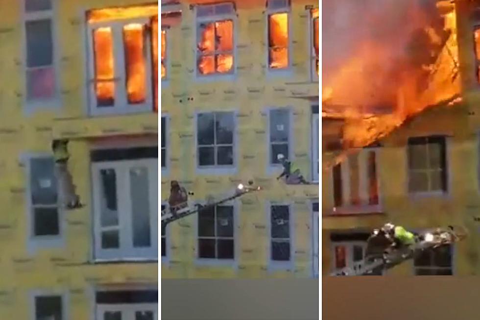 New Footage: Construction Worker Narrowly Escapes Texas Fire