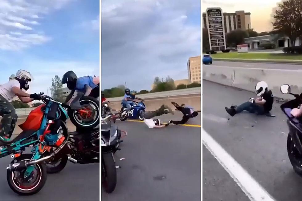 Houston, Texas Highway Motorcycle Stunt Gone Bad