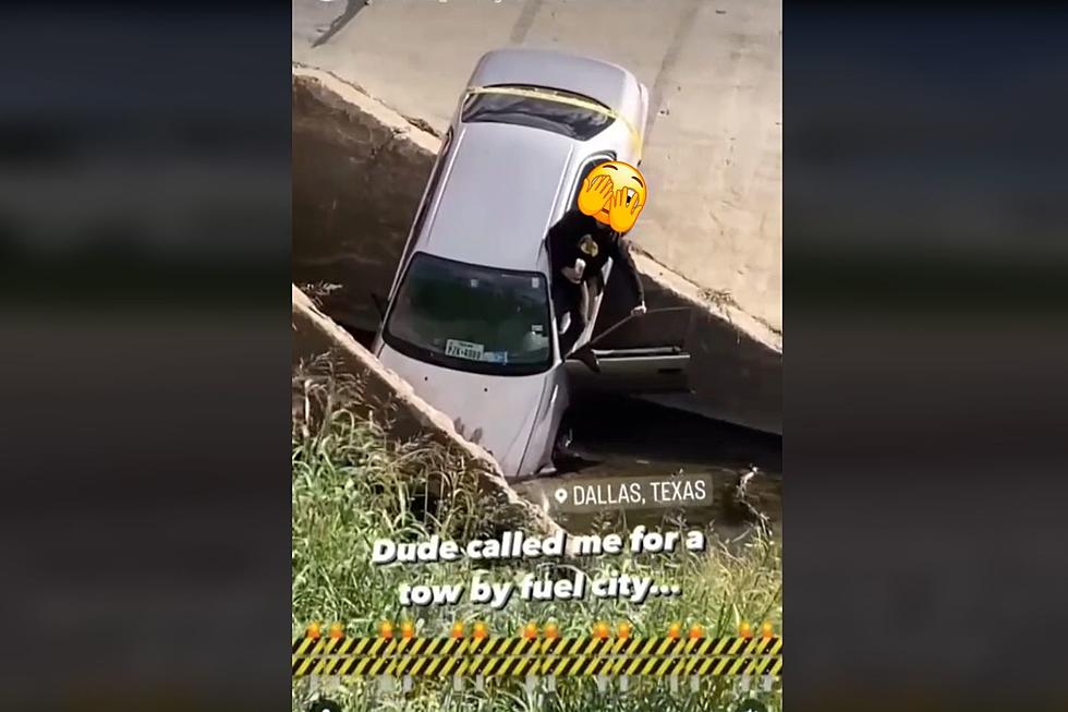Dallas, Texas Tow Truck Driver Chuckles at Man Crashed in Ditch