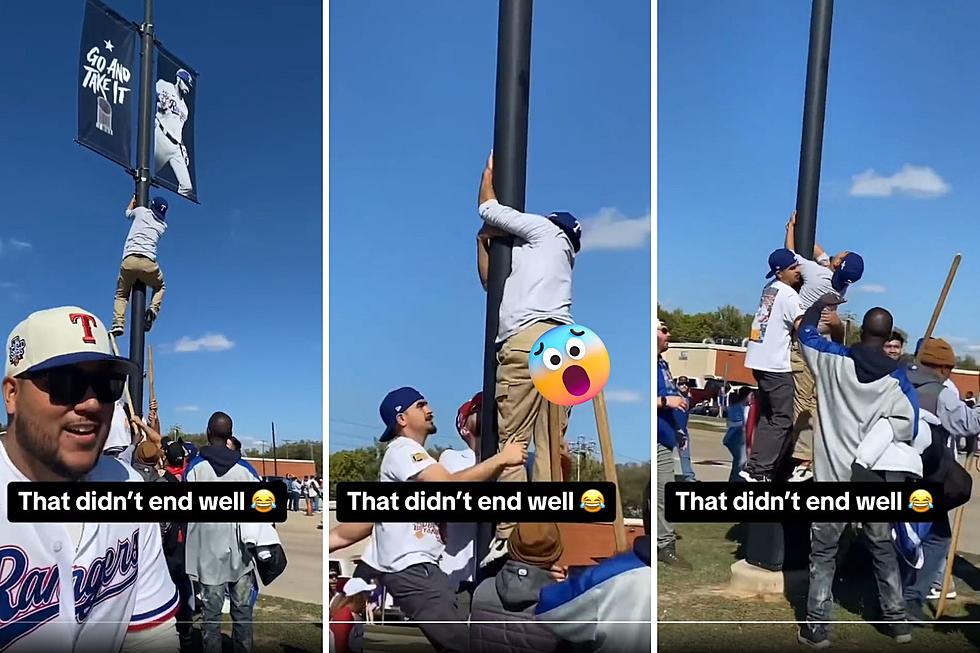 Watch: Man Climbing Pole Gets Impaled in the Rear in Dallas, Texas