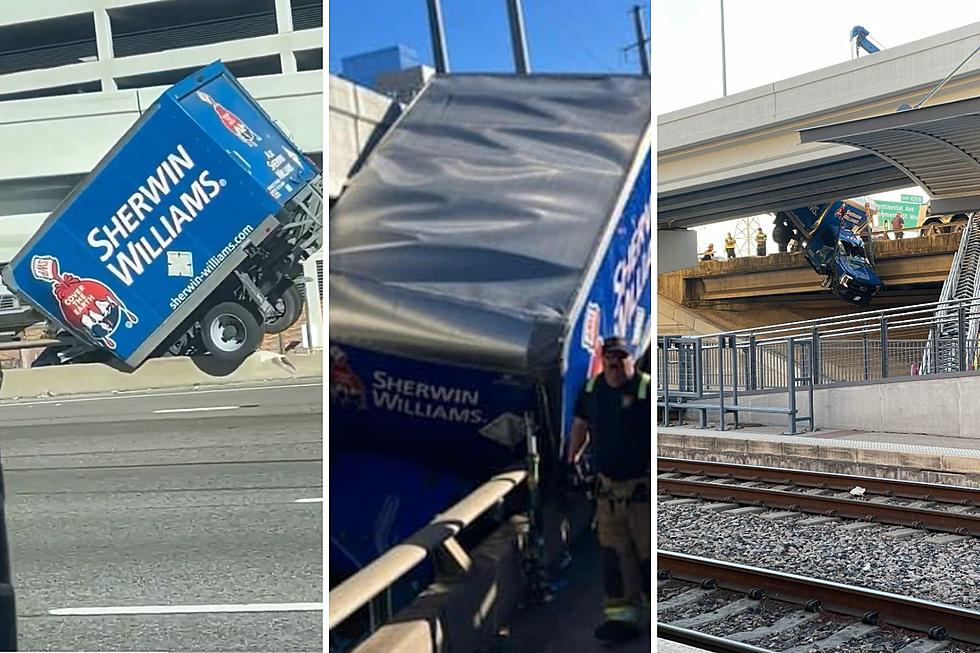 Video: Sherwin-Williams Truck Hangs Off I-35 Bridge in Dallas, Texas