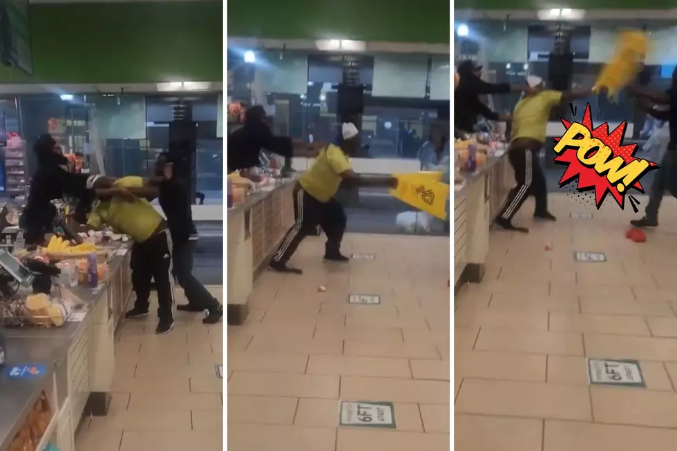 Wet Floor Sign Flies in Dallas 7-11 Altercation Caught on Camera