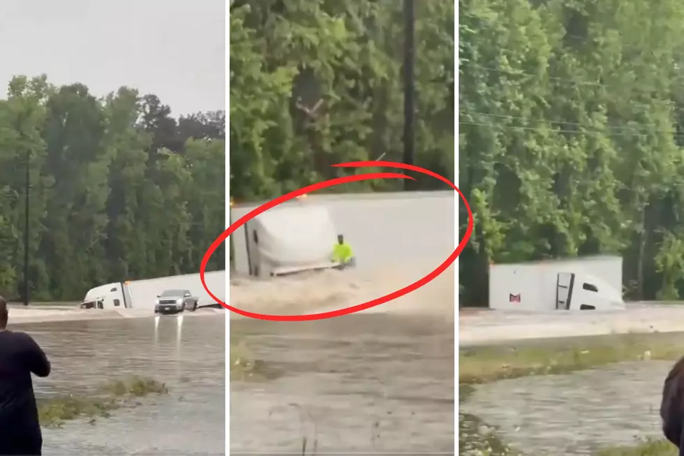 Video Shows Moment Big Rig Gets Swept Away by Flood on Texas Freeway