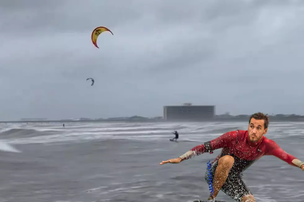 Kite Surfer Enjoy High Winds from Tropical Storm Alberto in Texas