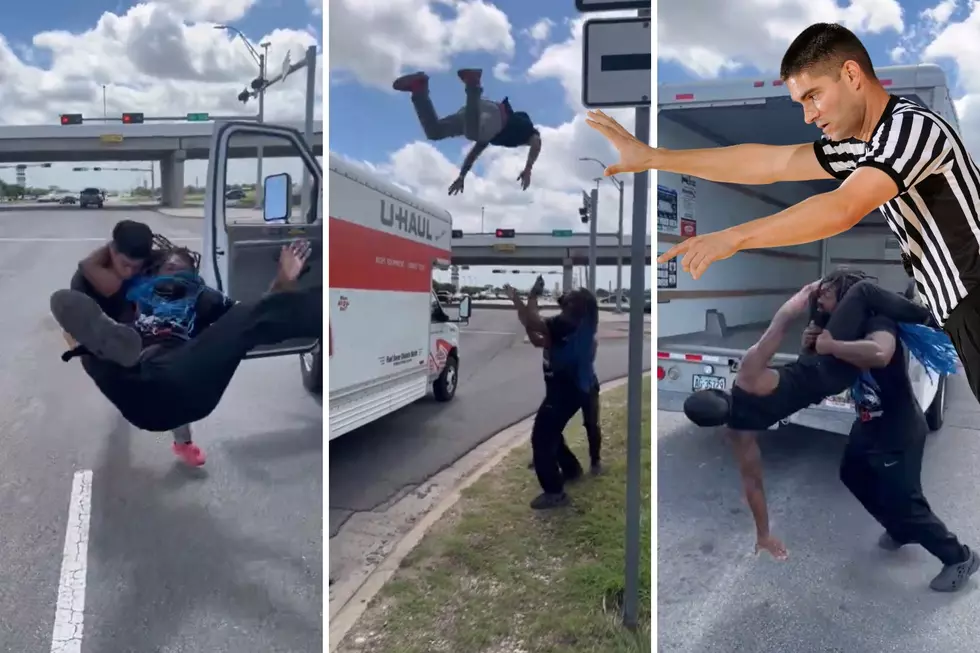 Men Perform Amazing Wrestling Routine Live During Texas Traffic