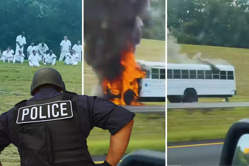 Watch Bus Transporting Prisoners in Texas Catches Fire