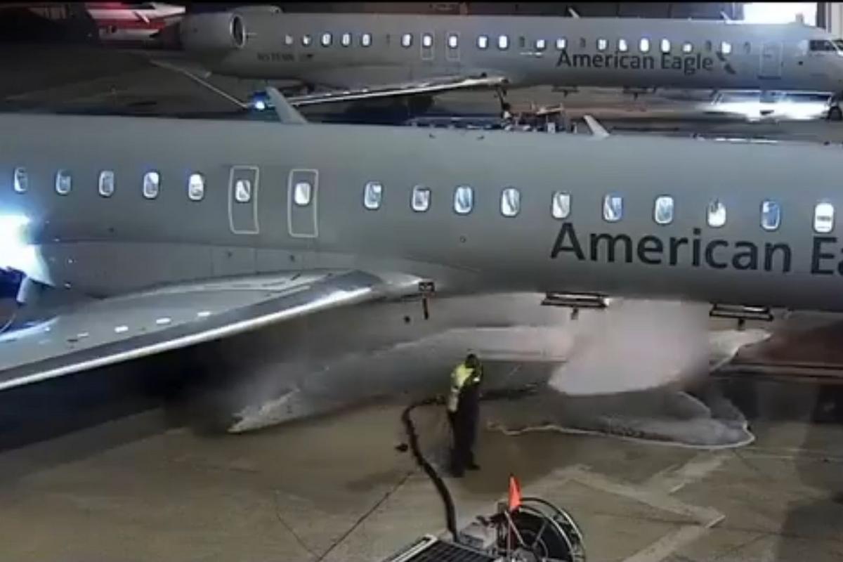 Fuel Spill Chaos at Texas Airport Caught on Video