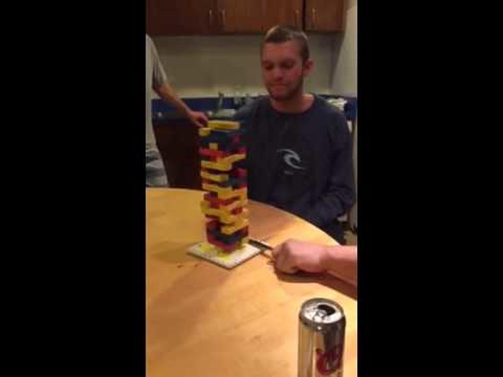 This Jenga Knife Move is Smooth [VIDEO]