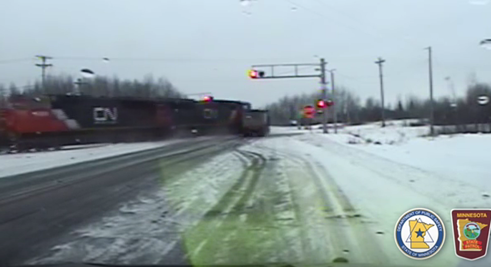 Semi Tries to Cross Tracks at Last Minute, Gets Slammed by Train [VIDEO]