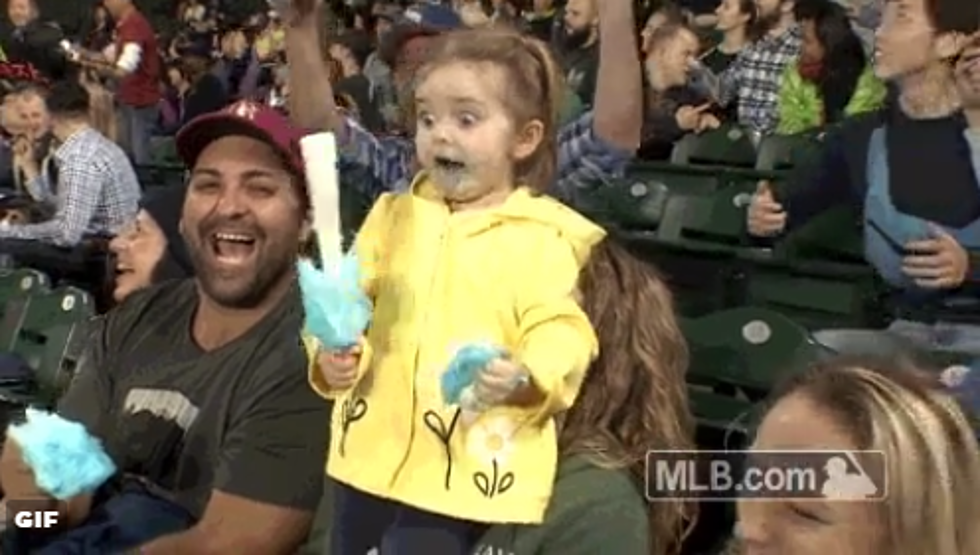 Little Girl Loses It Over Her Cotton Candy at the Rangers Game [GIF]