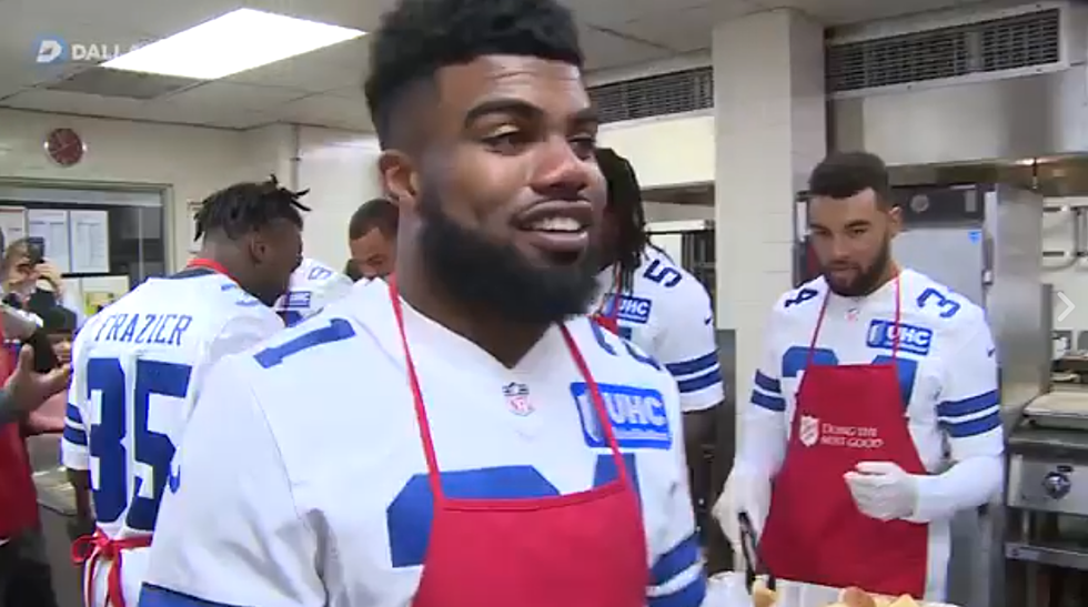 Dallas Cowboys Serve Early Thanksgiving Meal for Less Fortunate Families [VIDEO]