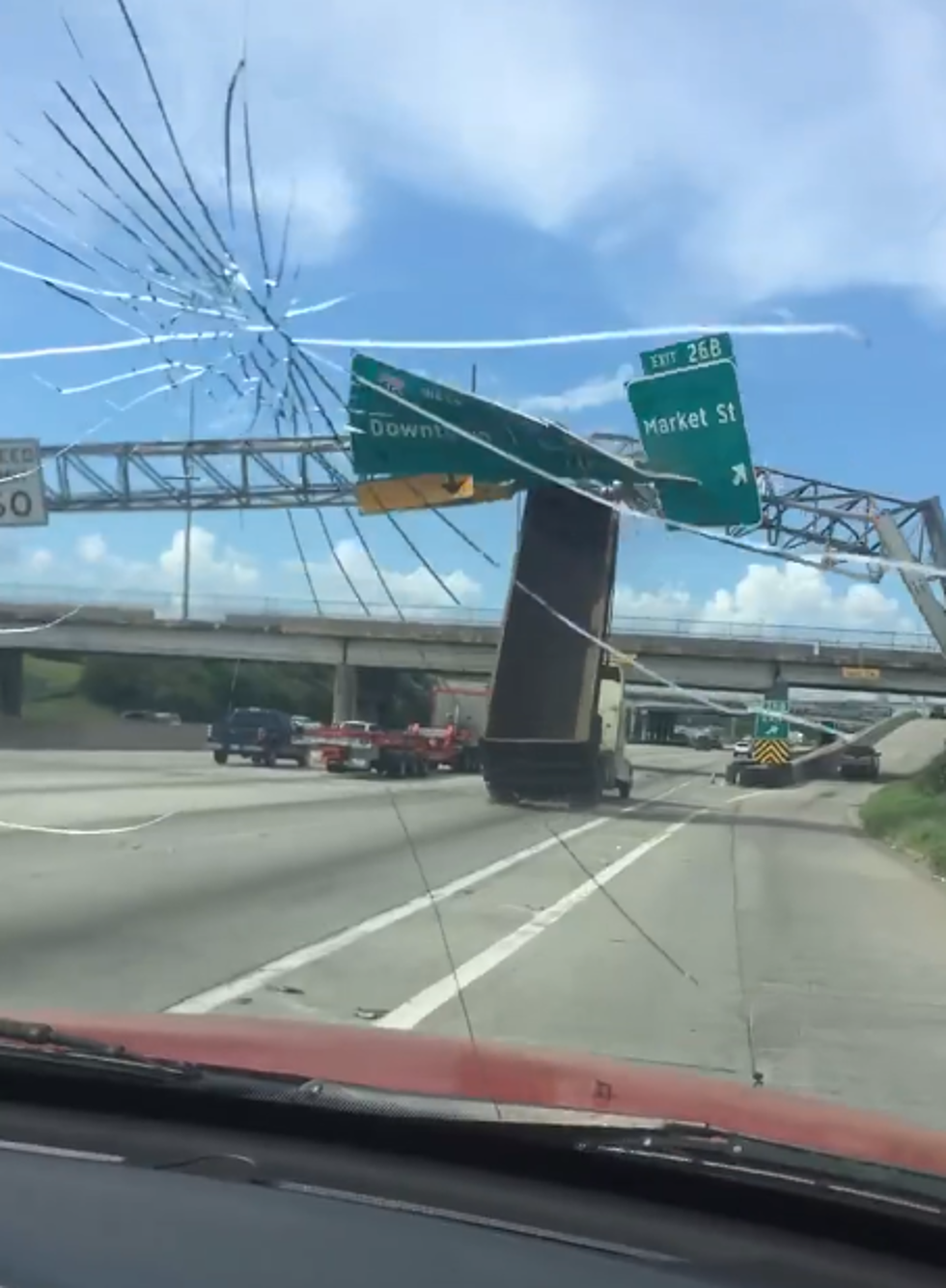 Texas Big Rig Completely Demolishes Highway Sign in Horrific Accident [VIDEO]