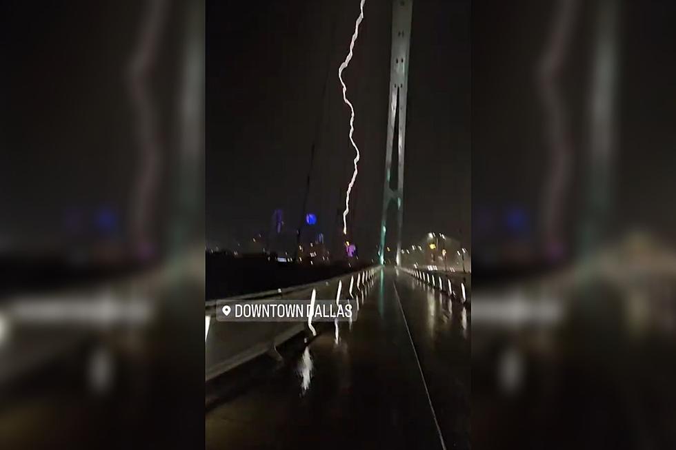 Scary Lightning Strike Over Downtown Dallas Caught on Video