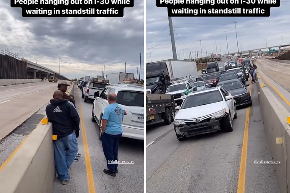 Drivers Hang Out On North Texas Interstate While Traffic Is At a Standstill