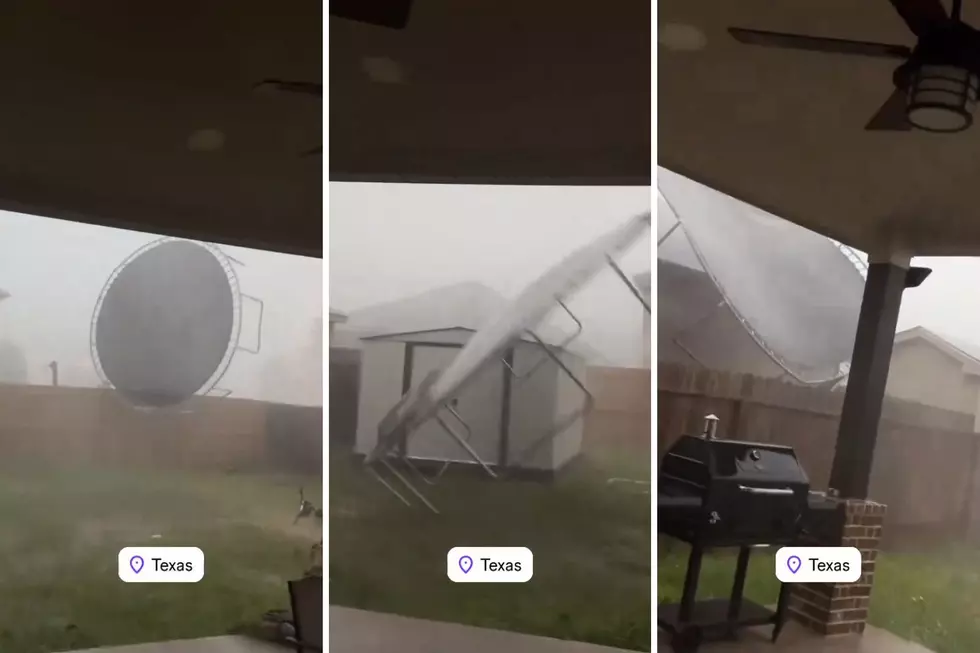 Wild Texas Storm Winds Launch Trampoline Into the Air