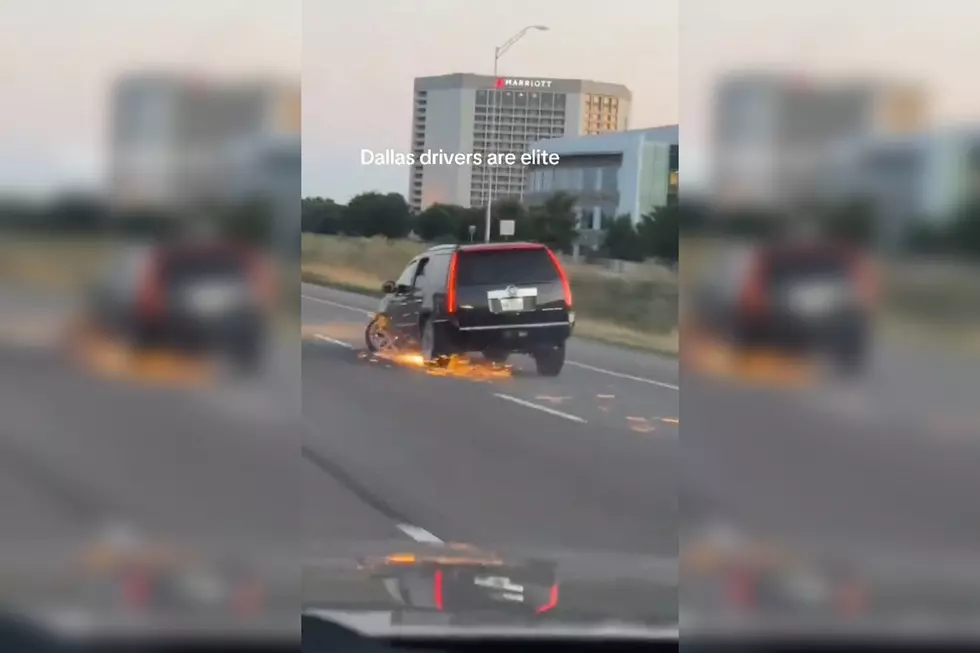 Sparks Fly as Dallas Driver Keeps Driving Damaged SUV