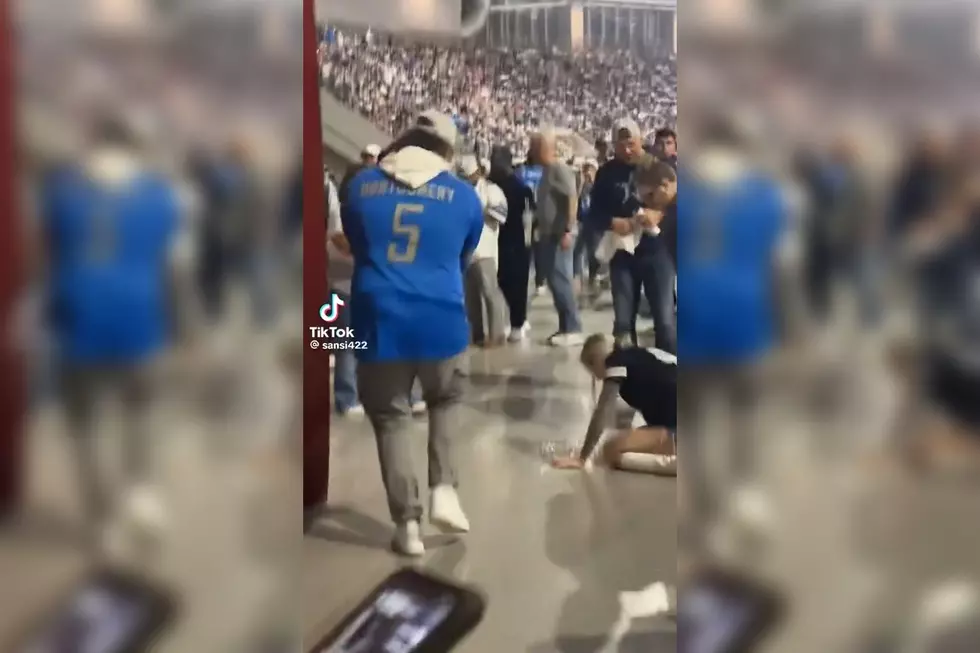 Watch: Lions Fan Dances Around Vomiting Cowboys Fan