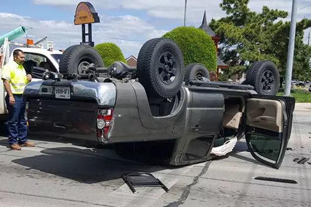 Accident on Jacksboro Hwy Flips Pickup Truck
