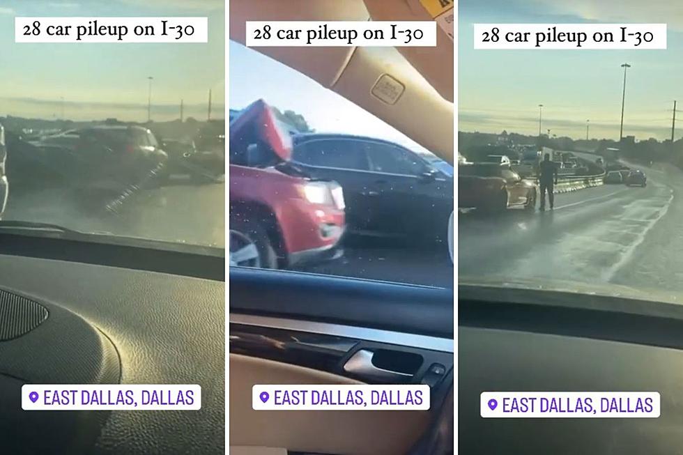 Footage of the Aftermath of a 28 Car Pile Up in Dallas