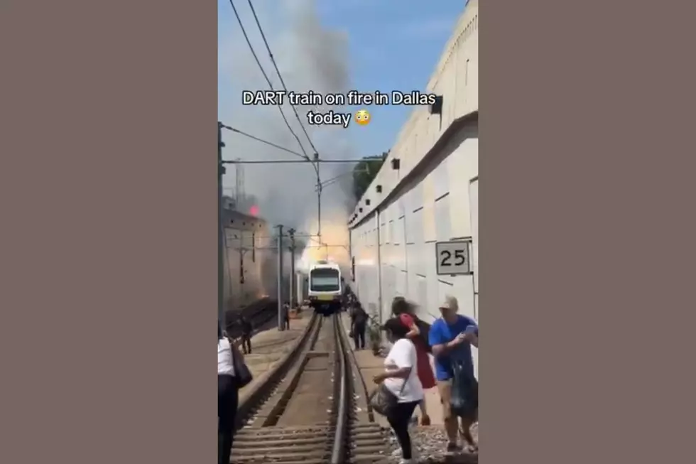 Watch: DART Train Erupts in Flames Near Downtown Dallas