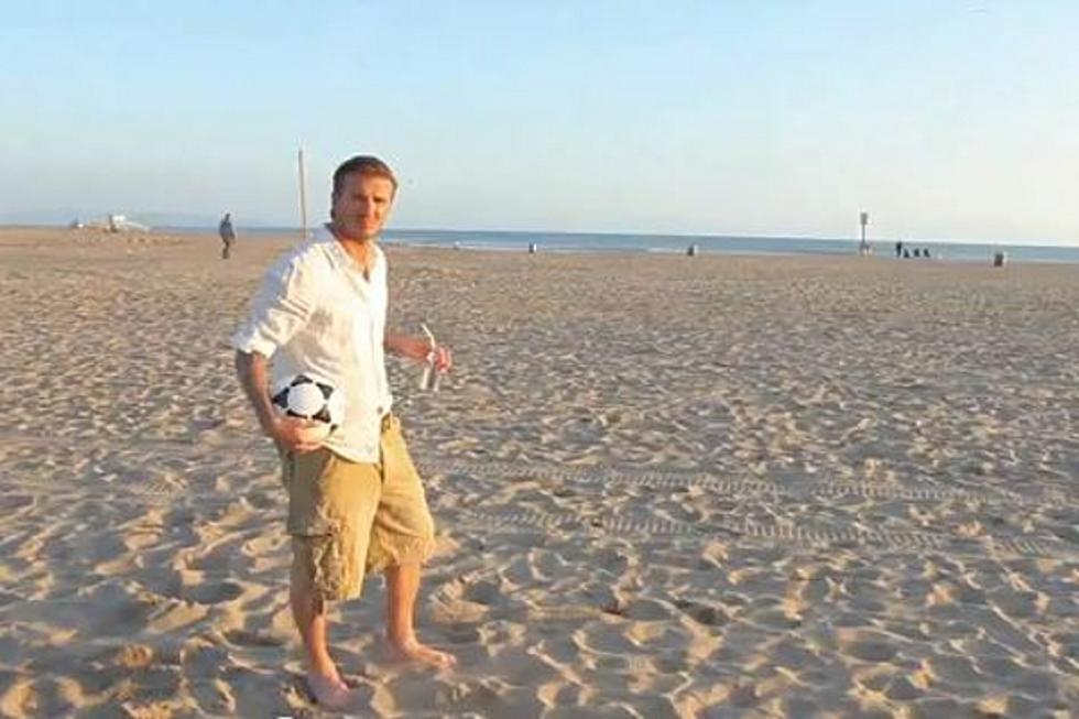 David Beckham Kicks Soccer Balls on the Beach – Real or Fake? [VIDEO]