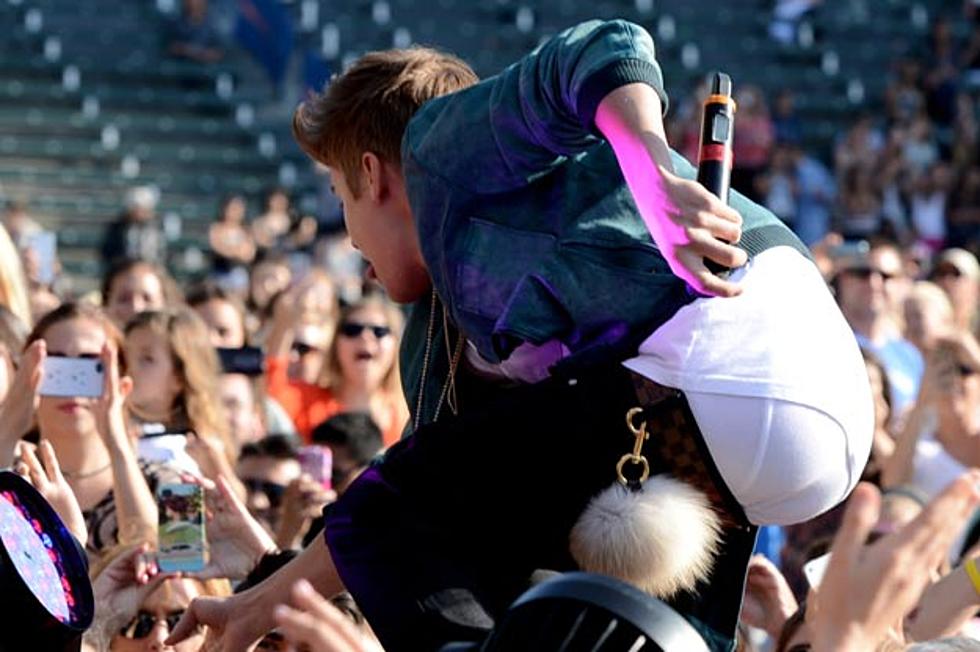 Justin Bieber Introduces Carly Rae Jepsen at Wango Tango, Nearly Loses Pants