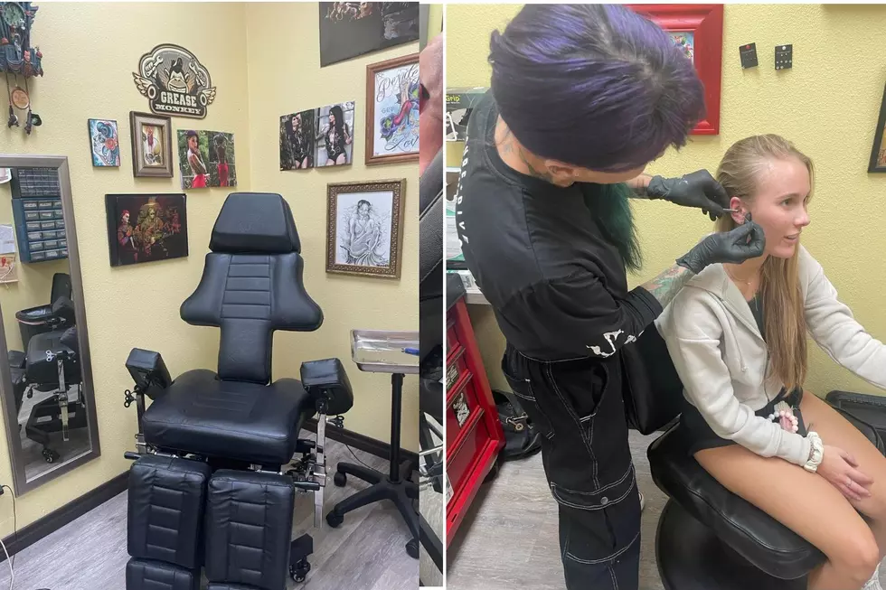 Ava Muenich getting pierced by owner, Chris Rodriguez