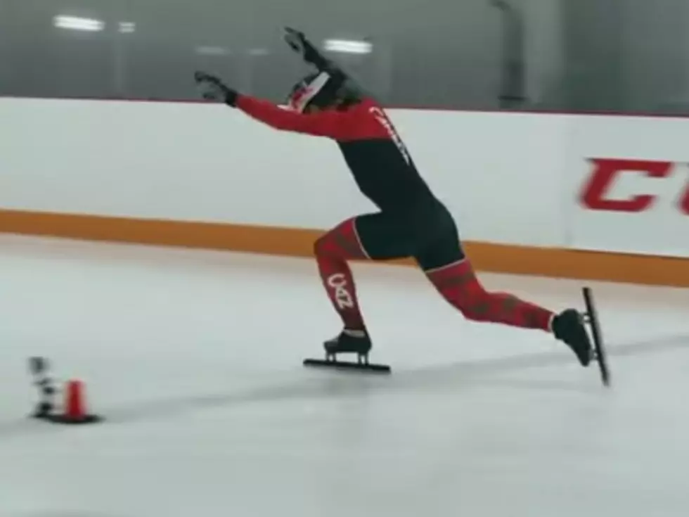 Hockey Superstar Races Olympic Gold Medal Speedskater (Video)