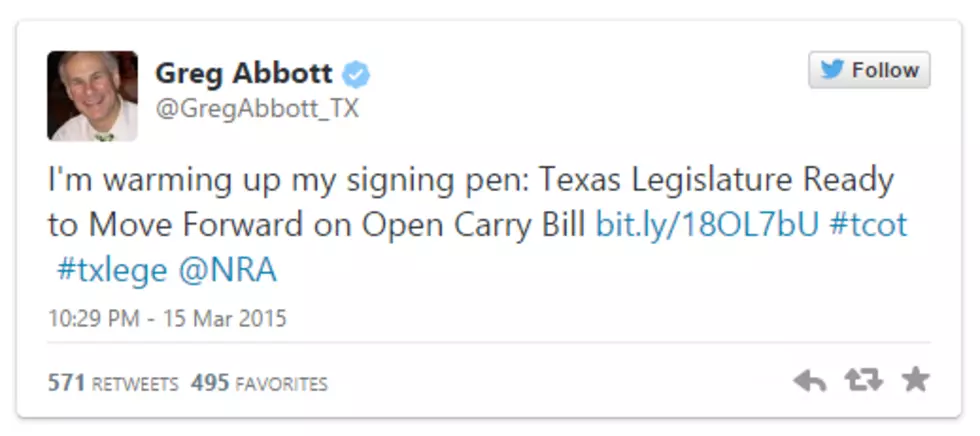 Texas Senate Passes &#8216;Open Carry&#8217; Gun Law