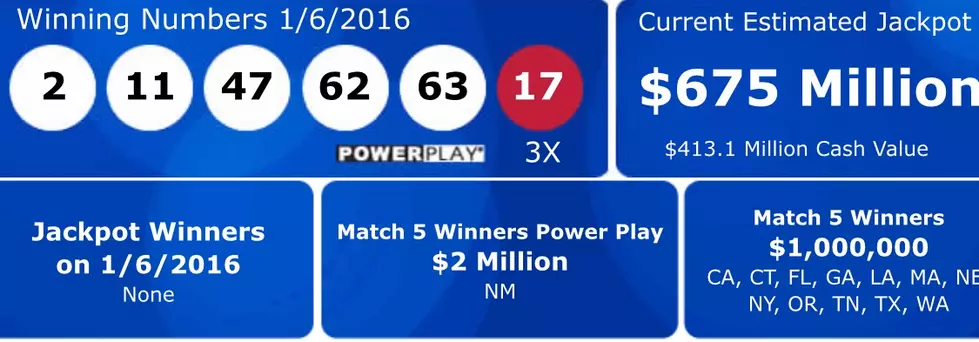 [UPDATE] Powerball Jackpot Climbs to $700 Million!