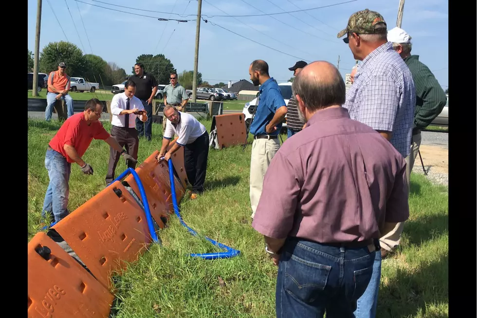 Bossier Parish Officials Get a Look at a Portable Water Barrier