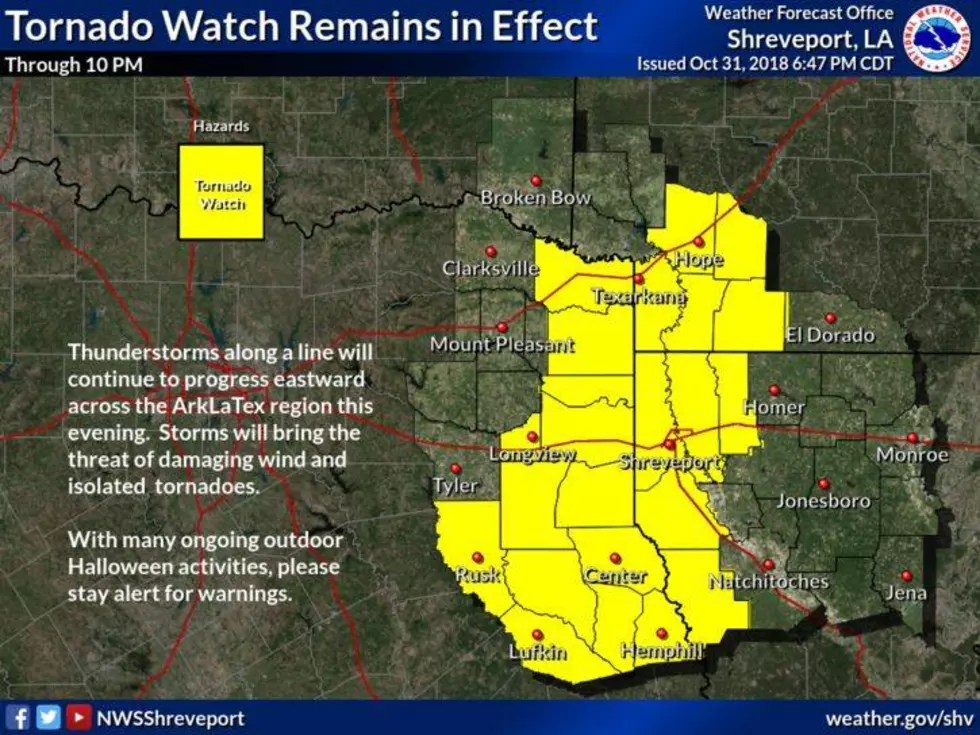 Tornado Watch in Effect for Part of Arklatex