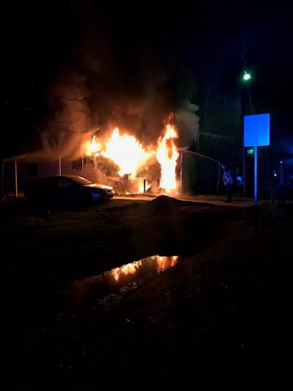 Roaring Fire at Business in Natchitoches