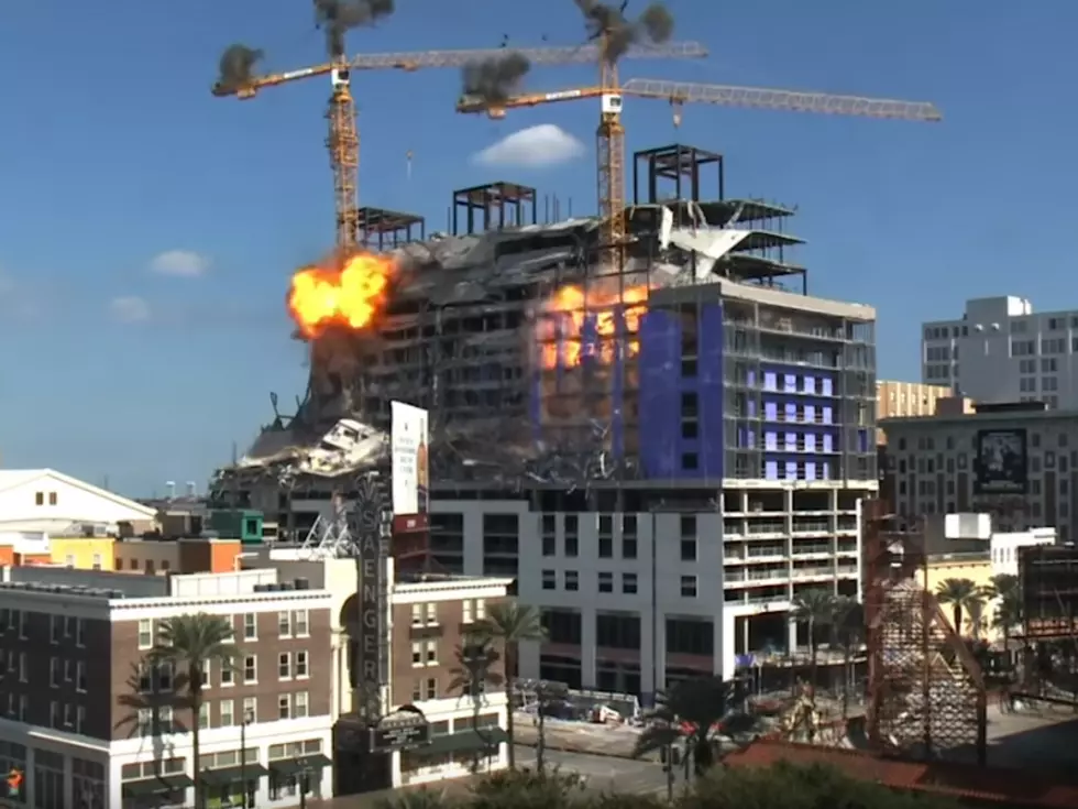 Controlled Blasts Bring Down Crane’s at NOLA’s Hard Rock Ruins [VIDEO]
